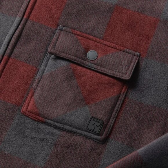 Voyager Mens Full Zip Lined Shirt Jacket Red Gray Plaid Small Warm Outerwear NEW - Picture 7 of 9